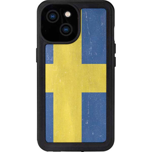 Sweden Flag Distressed iPhone 13 Mini Waterproof Case